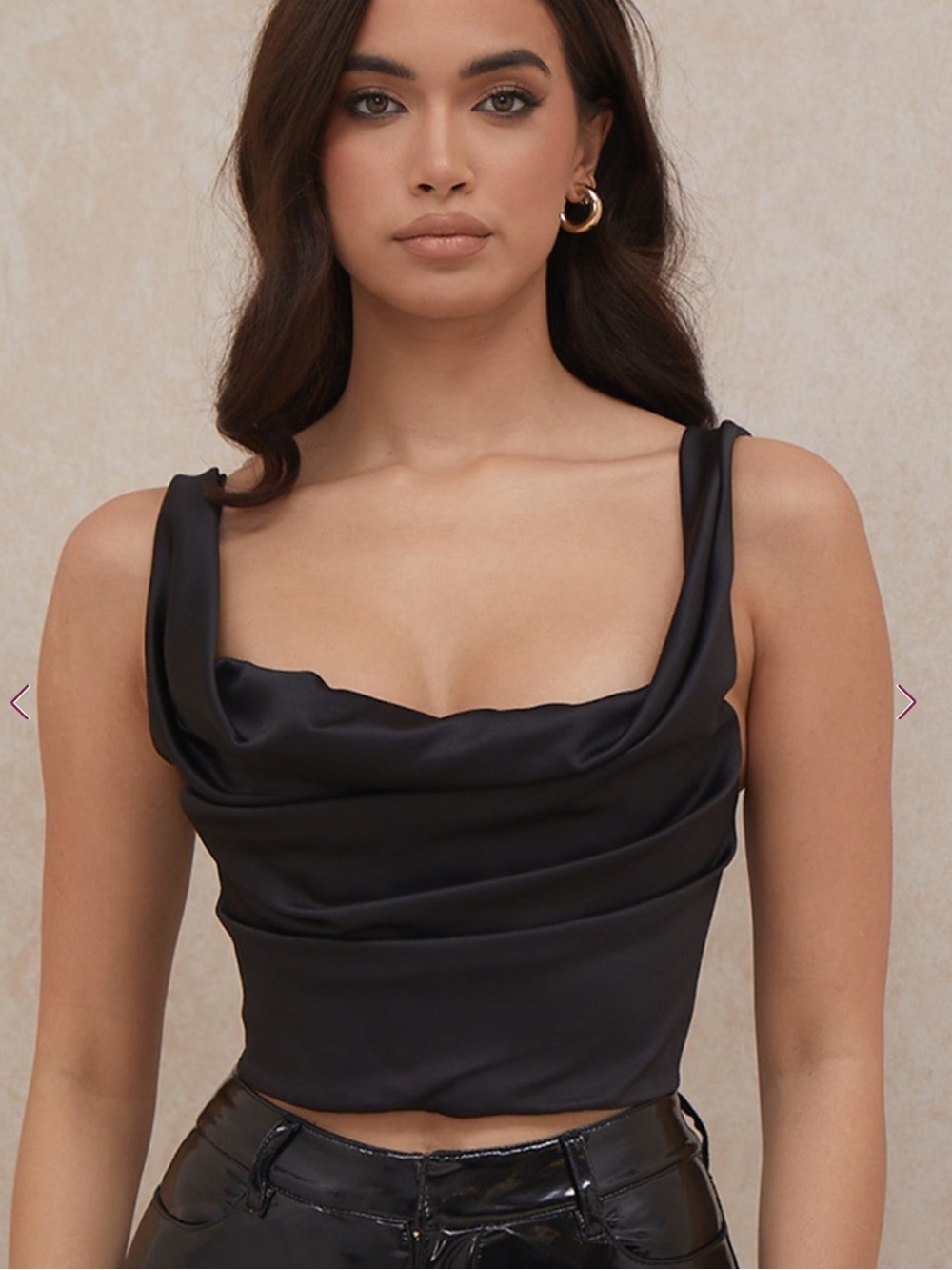 House of CB CARELLA Black Satin Draped Corset L+